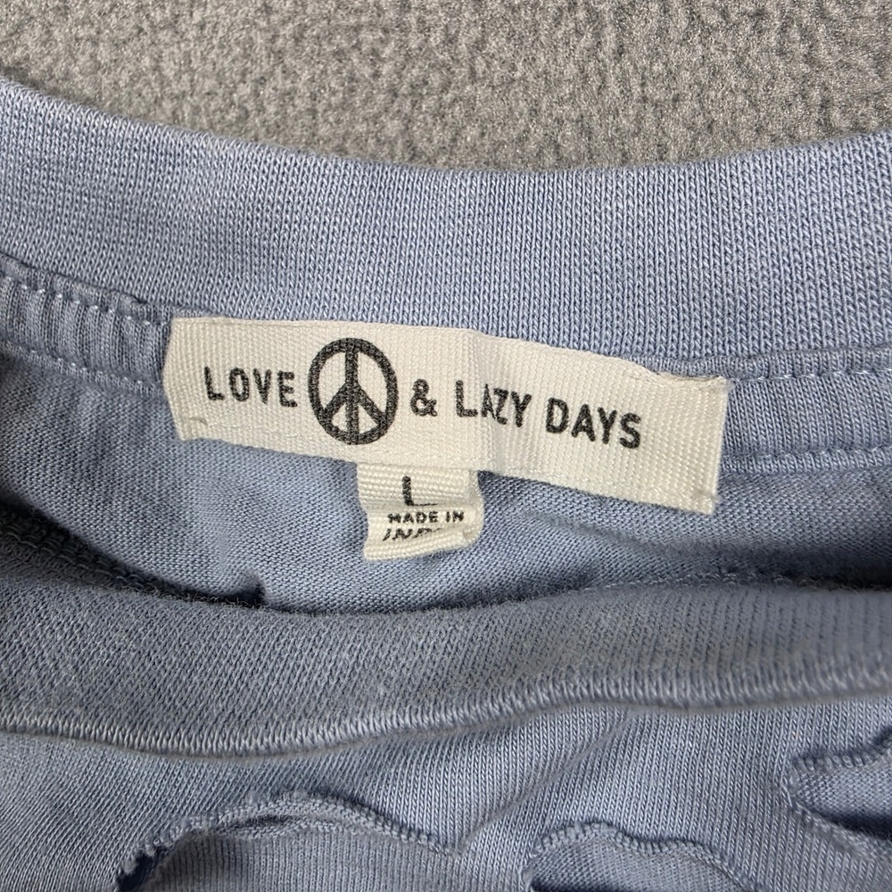 Love & Lazy Days T-Shirt Women Large Blue Sunset Canyon Texas Way Out West Light - Picture 4 of 7